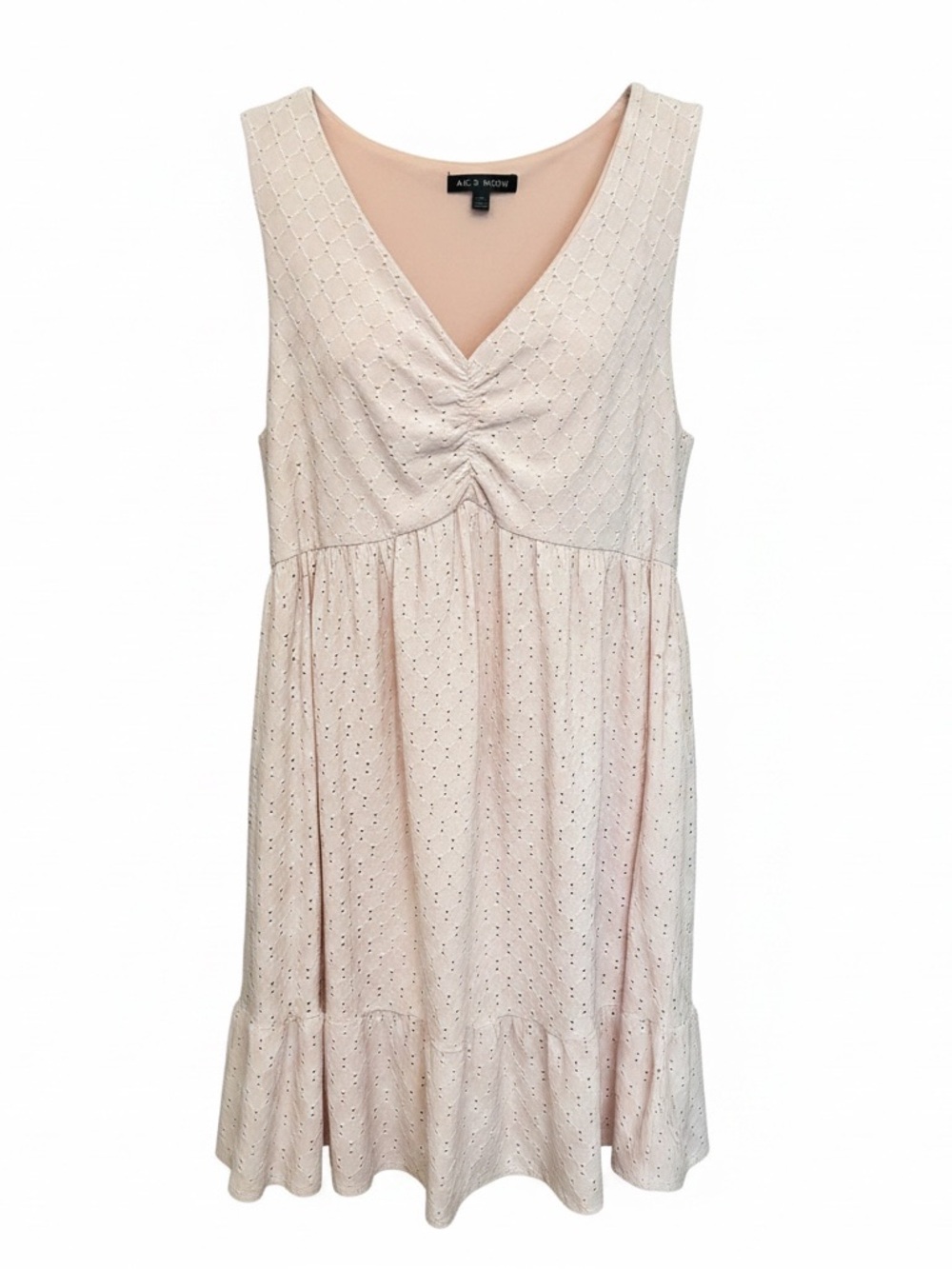 As U Wish Blush Eyelet Babydoll Dress | Sleeveless | Size XL | Feminine
